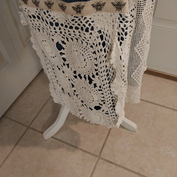 3645 Size 1XL Upcycled Denim Jumper by Sunshine Apparel with Lace Trim. - Picture 12 of 15